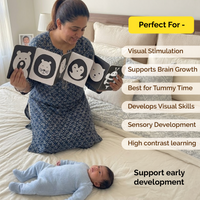 Newborn High Contrast Cards – Black & White Baby Visual Stimulation Book