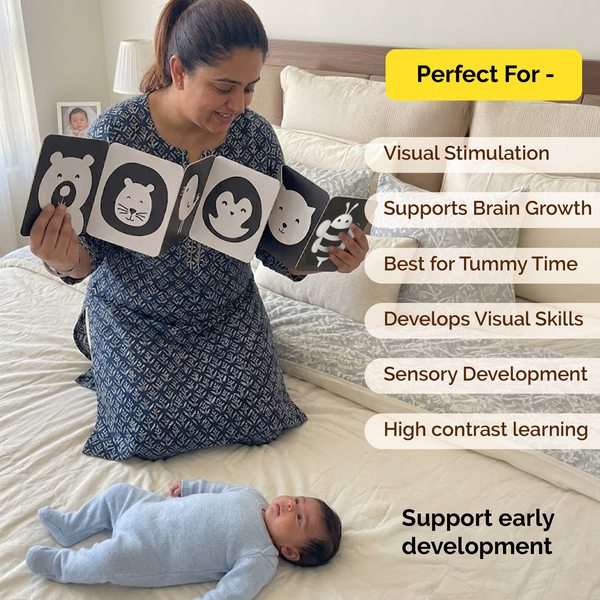 Newborn High Contrast Cards – Black & White Baby Visual Stimulation Book