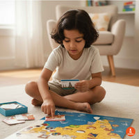 India Map Puzzle Set - 30 Pieces & 35 Trivia Cards (4+ Years)