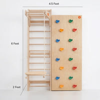 Modular Wooden Indoor Play Gym for Kids – Wall Mounted (3+ Years)