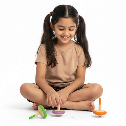 Wooden Spin Tops - Set Of 3 (3+ Years)