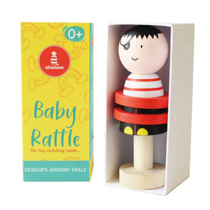 Wooden Pirate Rattle Toy - 3 Months+