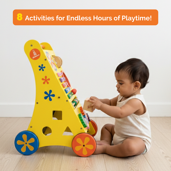 Stimulating Musical Activity Push Walker (Wooden) for Babies (9+ Months)