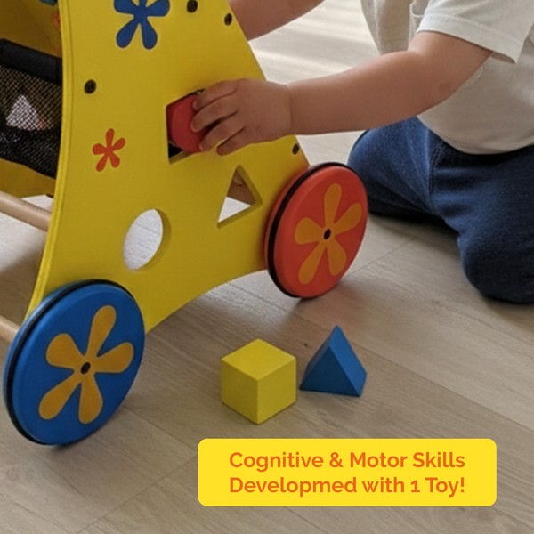 Stimulating Musical Activity Push Walker (Wooden) for Babies (9+ Months)