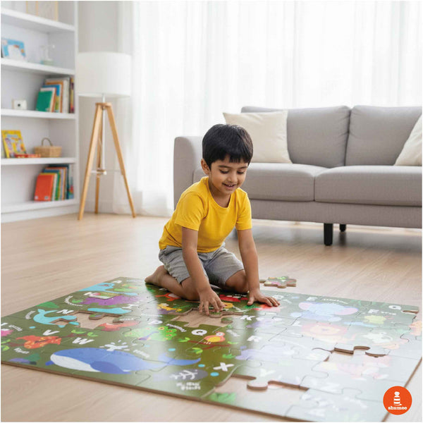 Jungle Themed Floor Puzzle & Card Game Set (3+ Years)