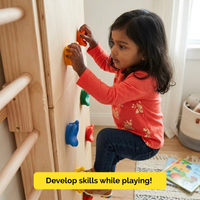 Modular Wooden Indoor Play Gym for Kids – Wall Mounted (3+ Years)