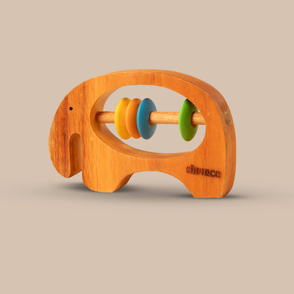 neem wooden rattle - safe rattles for babies