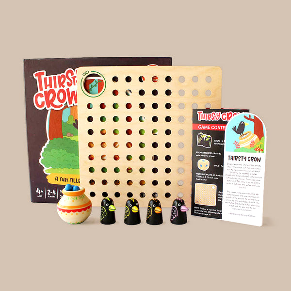 Wooden Thirsty Crow Board Game - Fun Family Game Set (4 Years+)
