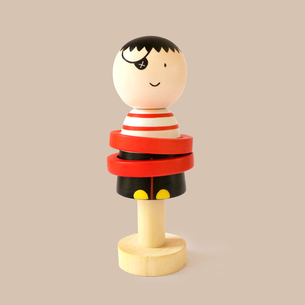 Wooden Pirate Rattle Toy - 3 Months+