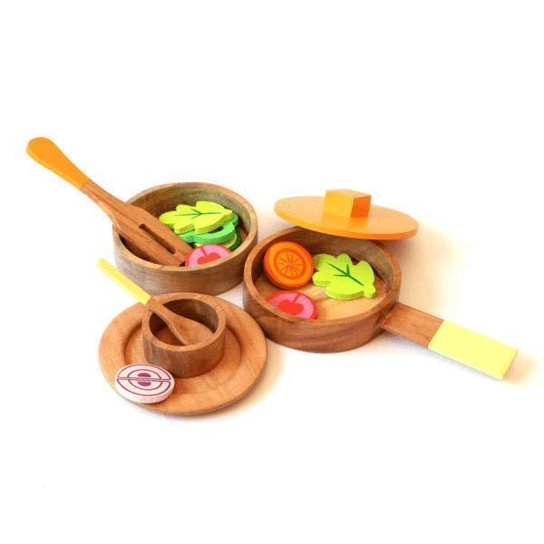 wooden kids kitchen set