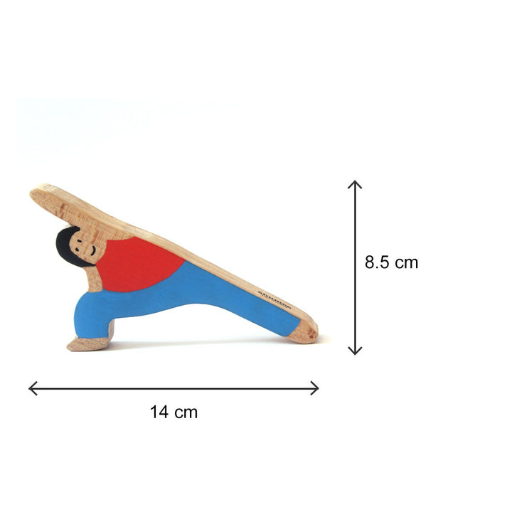 Wooden Towering Yogis Balancing Game - 7 Poses, Ruler, and Cards (5 Years+)