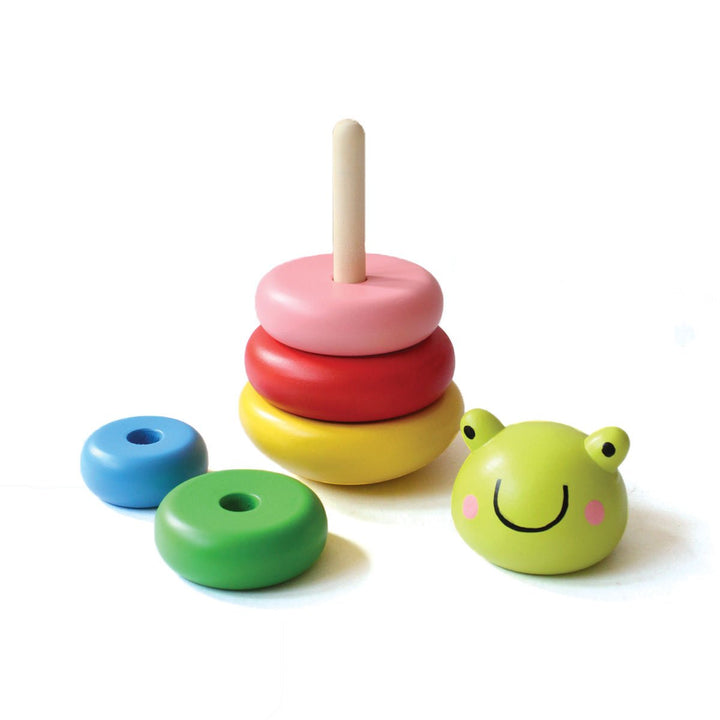 Wooden Frog Rainbow Stacker Toy (1 Years+)