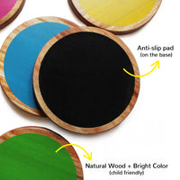 Colourful Wooden Stepping Discs - 1 Years+