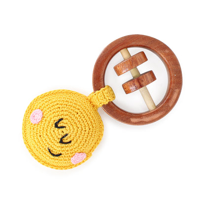 Wooden Crochet Sun Teether and rattle  - 0 Months+