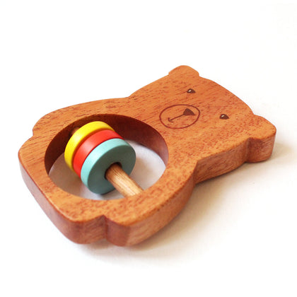 Bear Wooden Rattle Toy for Baby