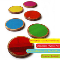 Colourful Wooden Stepping Discs - 1 Years+