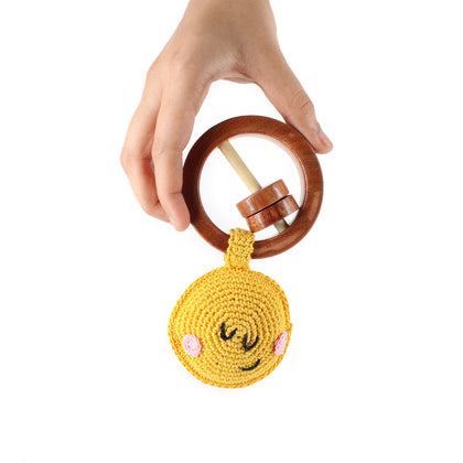 Wooden Crochet Sun Teether and rattle - (0+ Months)