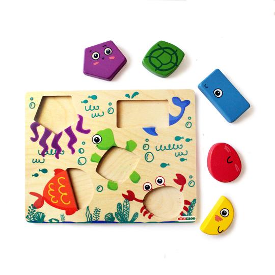 Sea and Jungle Animal Shape Puzzle for Kids