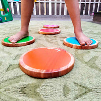 Colourful Wooden Stepping Discs - 1 Years+