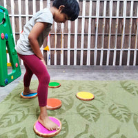 Colourful Wooden Stepping Discs - 1 Years+