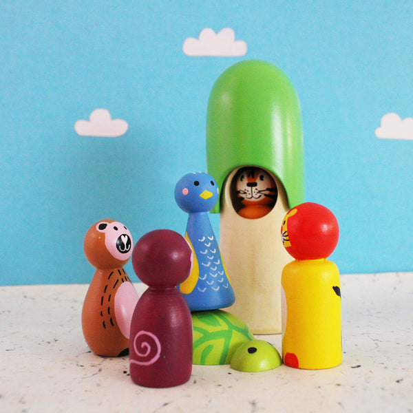 Wooden Peg Dolls Forest Friends Play Set (3 years+)