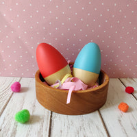 Orange and Blue Wooden Egg Toy