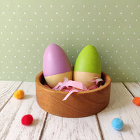Purple and Green Wooden Egg Toy