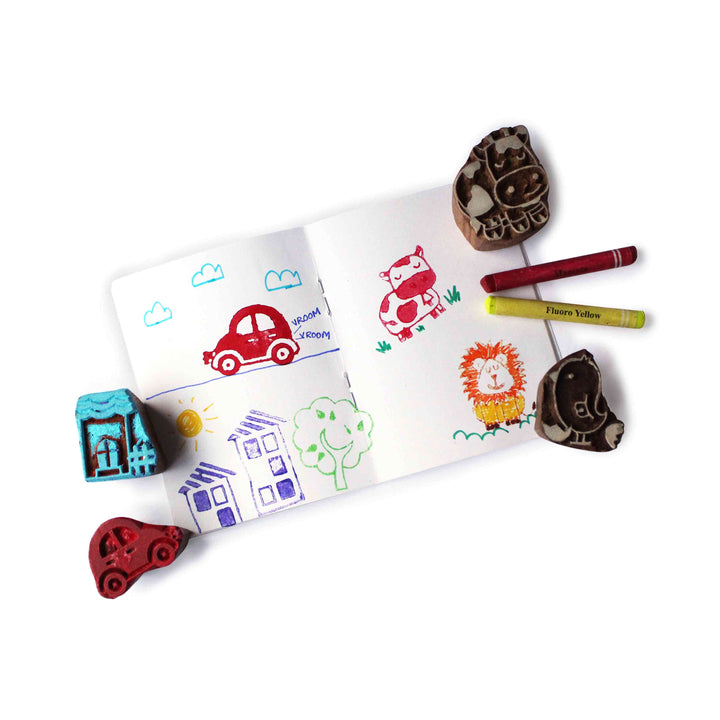 Buy Modes of Transport Wooden Stamp Set for Kids Online