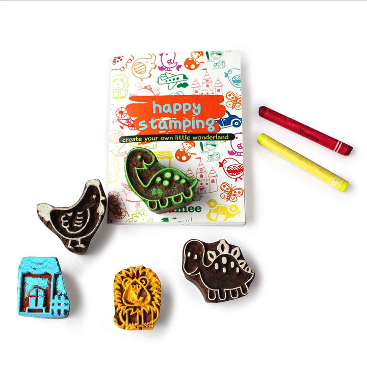 Little Dino Wooden Stamps Set - 3 Years+