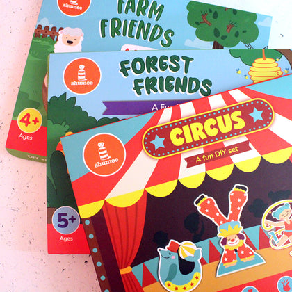 DIY 3D Activity Boxes - Farm, Forest and Circus theme (3-8 years)