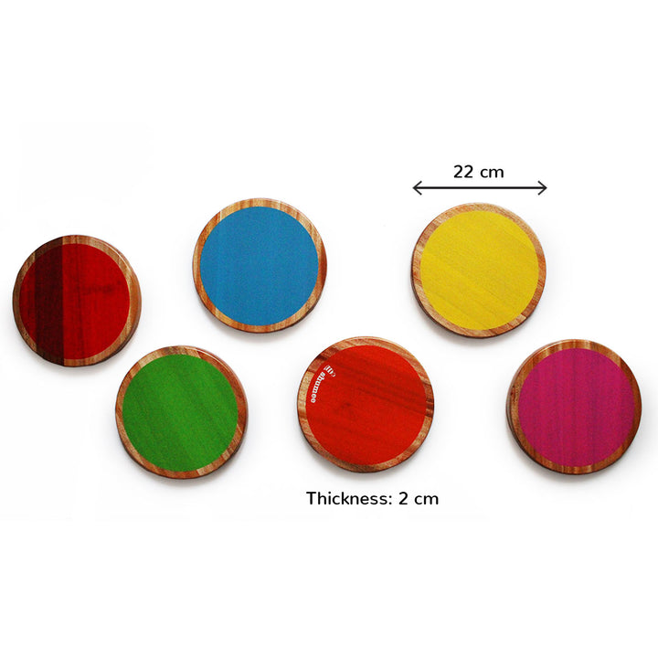Colourful Wooden Stepping Discs - 1 Years+