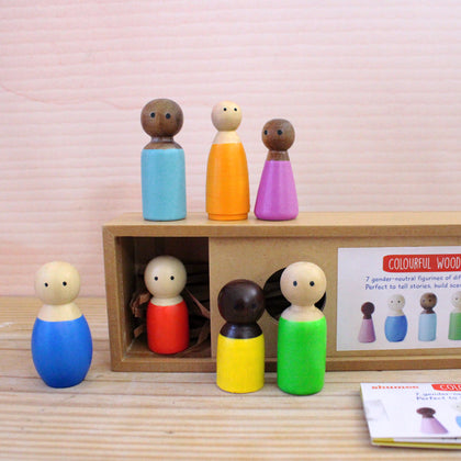Buy Colourful Diverse Wooden Peg Dolls