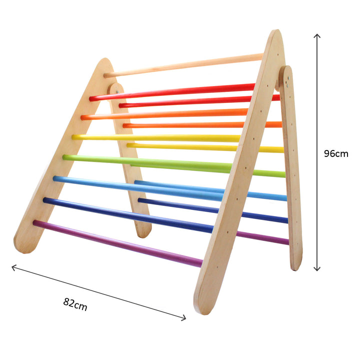 Wooden Rainbow Pikler Triangle