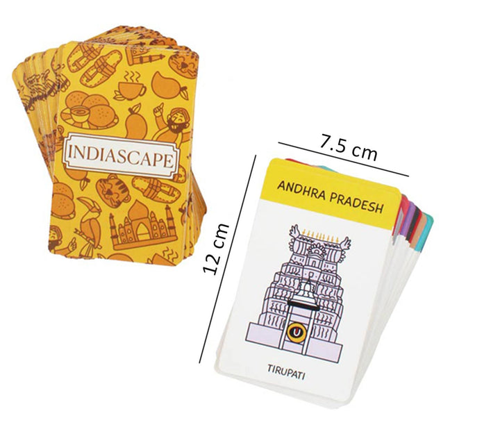 Indiascape - Card Game with 150 Cards Featuring Indian States (5+ years)