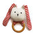 Striped Bunny Teether and Rattle Ring Toy for Babies