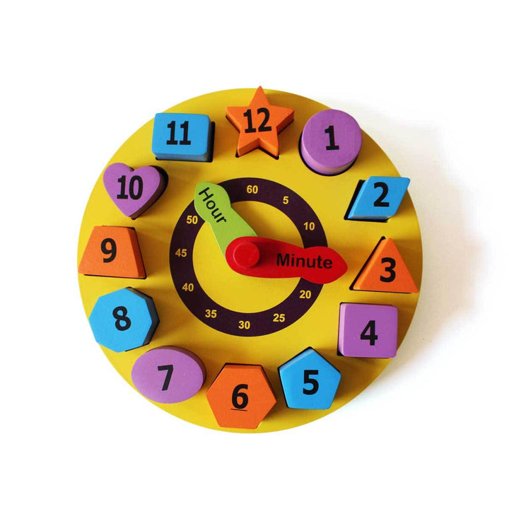 Buy Wooden Shape Sorter Clock Puzzle Toy for Kids 