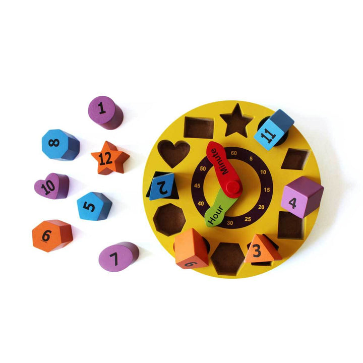 Buy Wooden Shape Sorter Clock Puzzle Toy for Kids Online