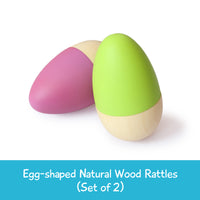 Egg Shape Wooden Rattle Toy