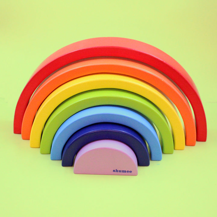 Wooden Rainbow Arc Colourful Wooden Arch Stacking Toy for Kids for 1.