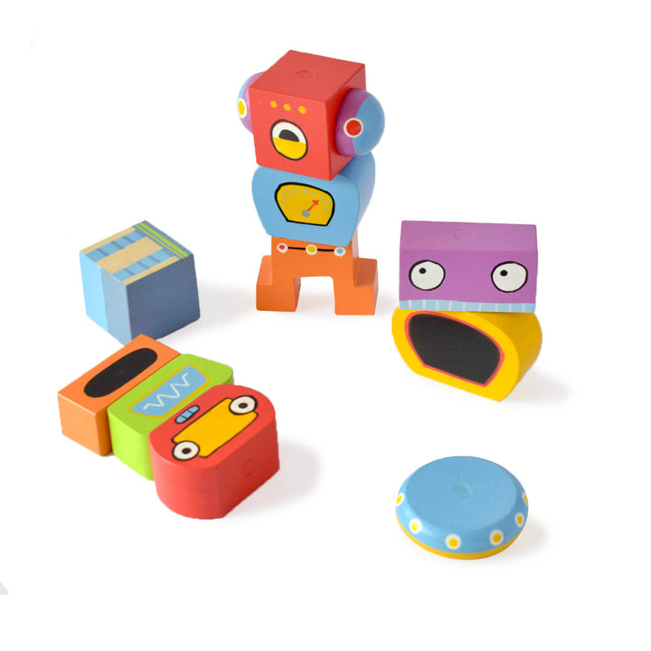 Wooden Magnetic Robo Blocks -12 Shapes (3 Years+)